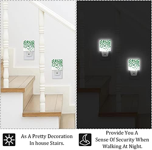 Clovers Green LED Night Light, Kids Nightlights for Bedroom Plug Int Wall Night Lamp Brilho ajustável para escadas do