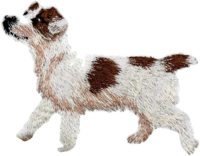 Retratos incríveis de cães personalizados [Jack Russell Terrier] Personalizado e exclusivo] Ferro bordado On/Sew Patch [4,5