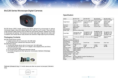 BestScope Buc2b-1000c Metal/Plástico Microscópio Digital Câmera, 3 Comprimento x 3 Altura x 1 Largura