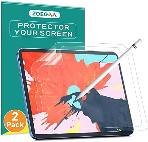 Zoegaa [2 pacote] Protetor de tela de papel compatível com iPad Pro 12,9 polegadas, iPad Pro 12.9 1ª/2ª geração Protetor de tela