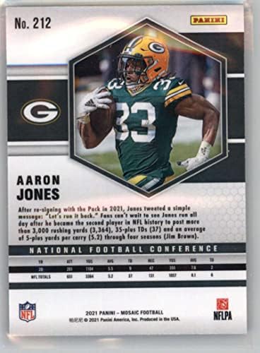 2021 Panini Mosaic 212 Aaron Jones Green Bay Packers NFL Football Trading Card