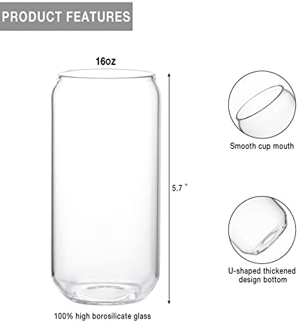 Kxuhivc Copo de vidro 1 pacote bebendo copo de vidro Tumbler de vidro para mojito refrigerante smoothies uísque de café gelado de