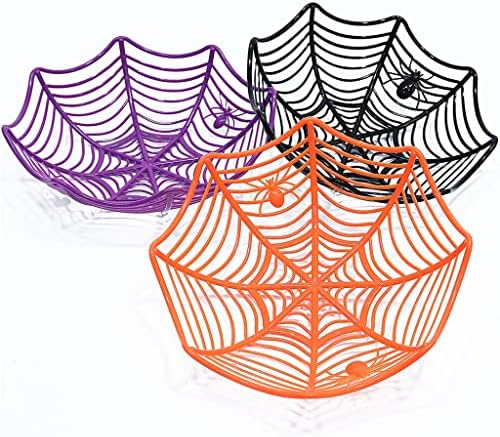 N/A Halloween Party Placas Spider Web Candy Basket Spiderweb Halloween Party Decor Supplies Cozinha Placas de frutas de biscoito