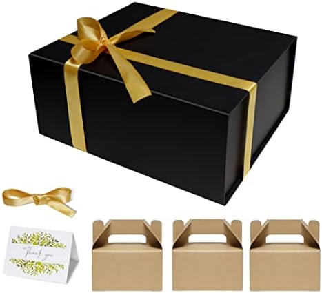 Caixas de presente Lomgways para presentes - 1 pacote 8,6 x 7,3 x 3,5 Caixa de presente com tampa e fechamento magnético, venha com
