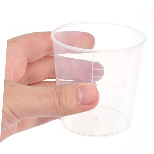 Baluue 20pcs medindo xícara de contêiner transparente com tampa ajustável copo de medição de medição jarro pequeno copos graduados