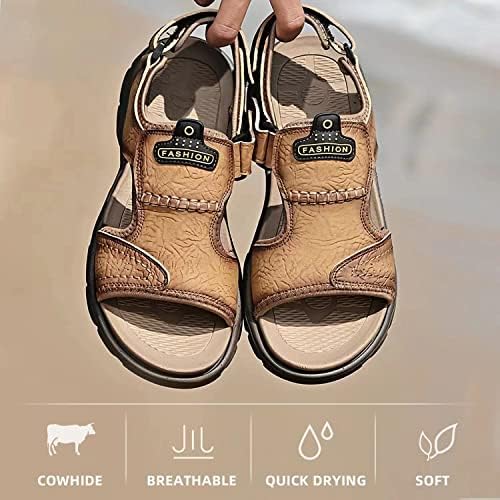 Sandálias esportivas de couro masculino de Chakie, respirável à prova d'água ao ar livre, conforto anti-esbelos leves e