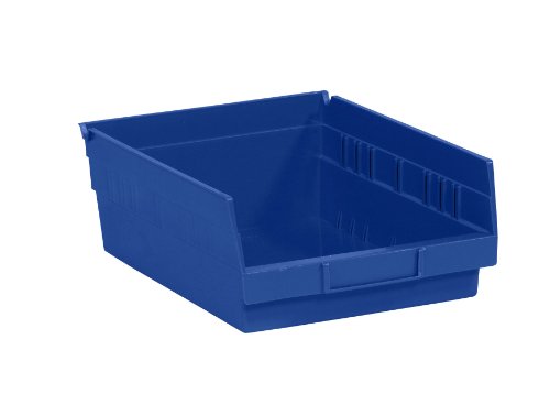 Libes de prateleira de armazenamento de plástico nidable aviditi, 11-5/8 x 11-1/8 x 4 polegadas, azul, pacote de 8, para organizar