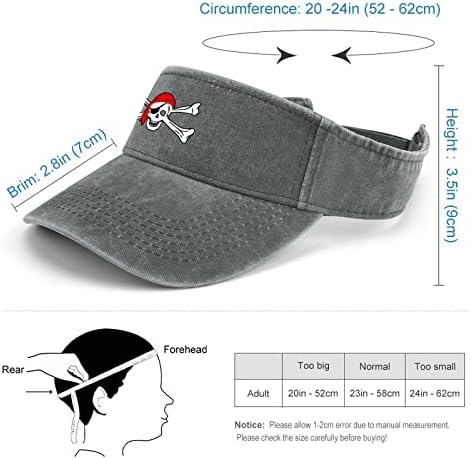 Skull Crossbones Flag pirata Esportes ao ar livre Visor Baseball Caps UV Proteção de jeans da moda para homens