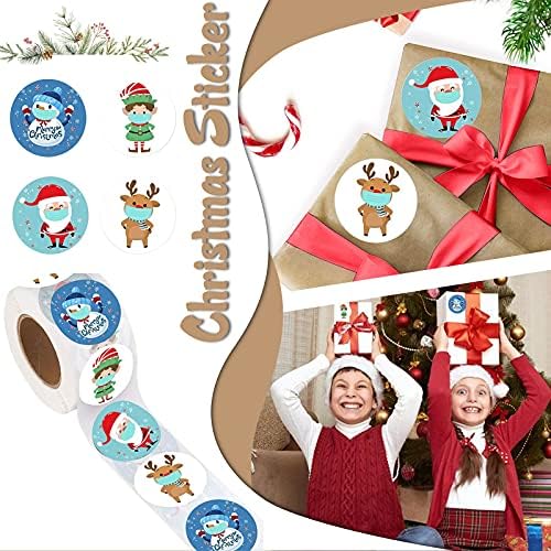 1 polegada de adesivos de feliz Natal rótulos, tags redondas de natal, 500 pcs adesivo natal decorativo envelope