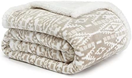 Eddie Bauer Ultra-Pushush coleção de arremesso de cobertor-reversível com capa de lã Sherpa, macia e aconchegante, perfeita para cama ou sofá, San Juan Oyster