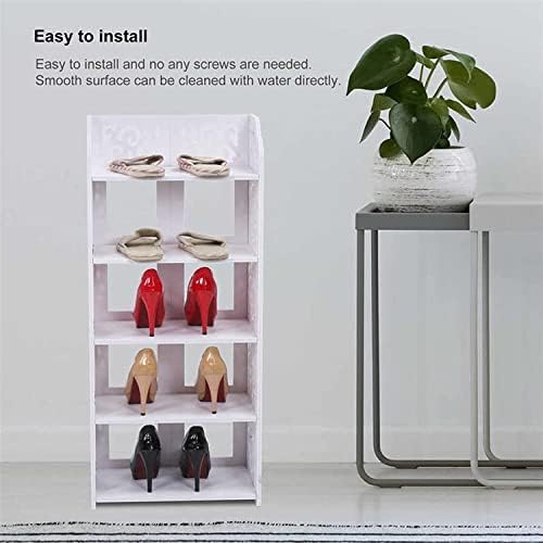 Racks de sapatos de sapato VLIZO 5 camadas White Hollow Out Stand Stand Storage Shelf Home Improvement Shoe Gabinete