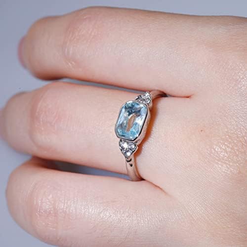 2023 novo anel azul engajado moda de zircão brilhante anel de pedra jóias redondas para mulheres anéis de pedra jóias anéis