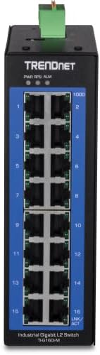 Trendnet 16 porta Gigabit L2 Din Rail Switch, portas de Gigabit de 16 x, comutação de camada de temperatura larga 2, capacidade