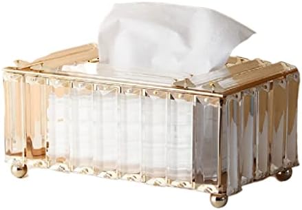 Gretd Gold Gold Stroke Crystal Glass Tissue Box de mesa de café Caixa de lenço de tecidos de tecidos de mesa (cor: