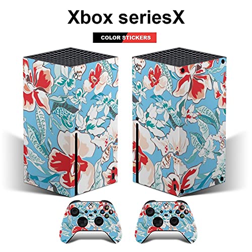 Caixa de proteção contra adesivos de capa do controlador Xbox Seriesx, flores e plantas florais orquídea mariposa Xbox