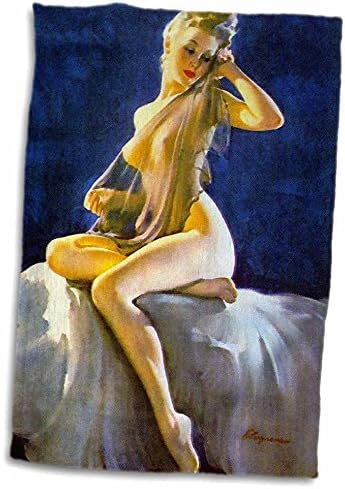 3d Rose Print of Elvgren Pinup pura nude twl_204162_1 toalha, 15 x 22