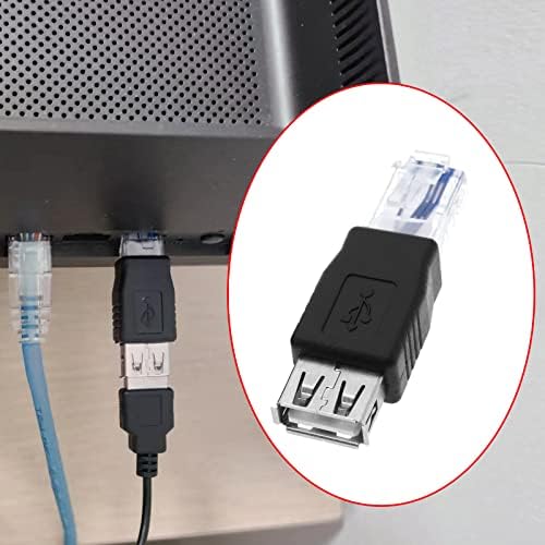 4pcs Ethernet para USB Adaptador USB 2.0 fêmea para RJ45 Ethernet Adapter Connector USB Transfer Network Plug Adaptors