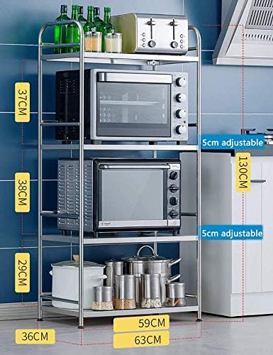 Rack de armazenamento KMMK Adequado para sala de estar em casa sala de estar ， unidade de armazenamento rack de 4 camadas robustas de forno de microondas