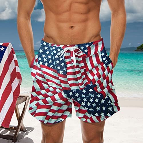 Baús de natação de plus size masculino impressão de bandeira americana legal baús de natação esportiva rápida