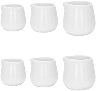 Hemoton Coffee Creamer Coffee Cups Cerâmica 6 PCs Mini Creamer Jugs, molho de cerâmica Copos de leite Crepador de leite