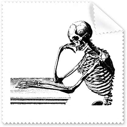 Esboço de esqueleto humano sentado postura limpeza de pano de pano telas de telas limpador 5pcs