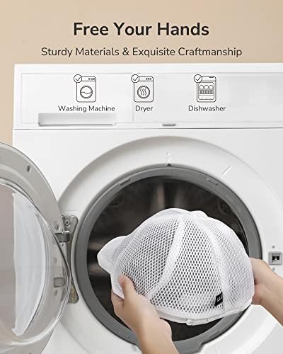 Lavadora de chapéu de tampa de beisebol para máquina de lavar, 2 pacote de pacote Ulg chapéu limpador para bonés de beisebol, organizador de chapéu/lavadora de boné para lavadora de lavar louça, porta -chapéu de chapéu de chapéu de chapéu