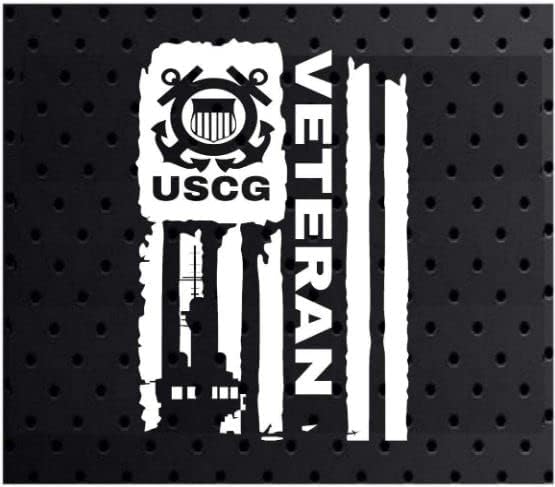 Adesivo angustiado USCG da Guarda Costeira dos Estados Unidos Exército veterano Exército Militar para Caminhão de Caminhão Laptop Bumper US 3,8 x6.0