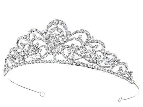 Samky Bridal Rhinestones Crystal Prom Casamento floral Tiara Crown T989