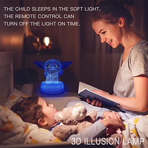 Brinquedos de natal wronka para crianças, luz noturna de ilusão 3D, 3 padrões e 16 cores lâmpada de mesa LED com controle