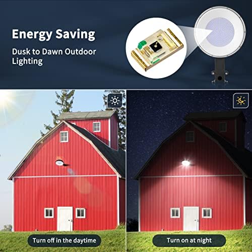 Coshall LED Barn Light 300W, crepúsculo de 30000lm para iluminação externa de Dawn, 6500k Luzes de luz do dia ao ar livre, IP65