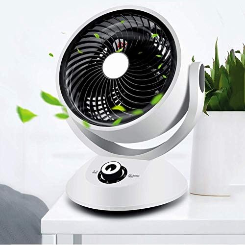 Ventilador de circulador de ar oscilante, quarto inteiro 360 ° Tabela de suprimentos de ar portátil Fã de mesa silenciosa Compact-White