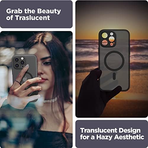 Surphy projetado para iPhone 14 Pro Max Case Compatível com MagSafe, com protetor de tela e protetor de câmera translúcida