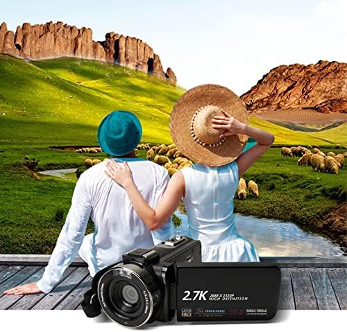 Câmera de vídeo digital Ultra HD 2,7k 3,0 polegadas 270 ° IPS IPS Screen Touch-Control DV 16 vezes Zoom Digital Double Intelligent Anti-Shake com Controle Remoto