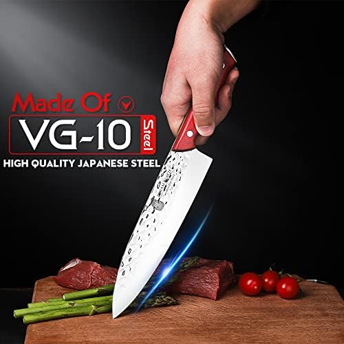 VG10 Chef Faca japonesa, 12 polegadas de cozinha profissional de cozinha de cozinha de 12 polegadas Chef Faca de barbear de alto carbono forjado de alto carbono para corte de carne churrasqueira churrasqueira full tang Chef
