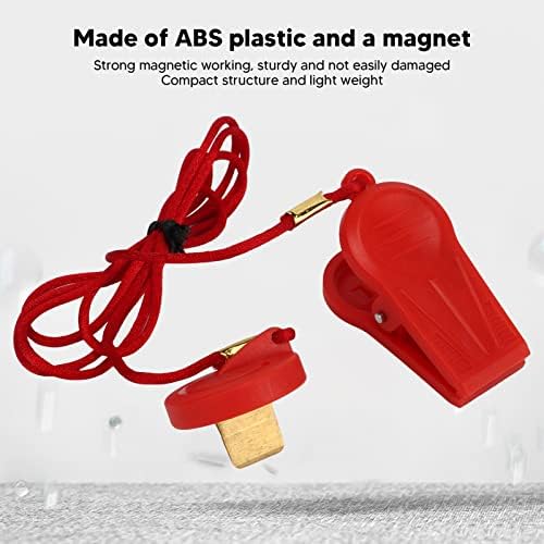 SunGooyue Running Machine Safety Lock, 2pcs ABS Stop Stop Magnet Treadmill Chave com inserção circular, vermelho