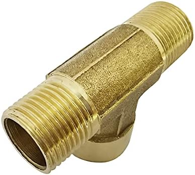 Pysrych Brass Pipe Citting Street Tee BSP Thread 3 Ways Conector 1/8 masculino x 1/8 fêmea x 1/8 macho, pacote de 2