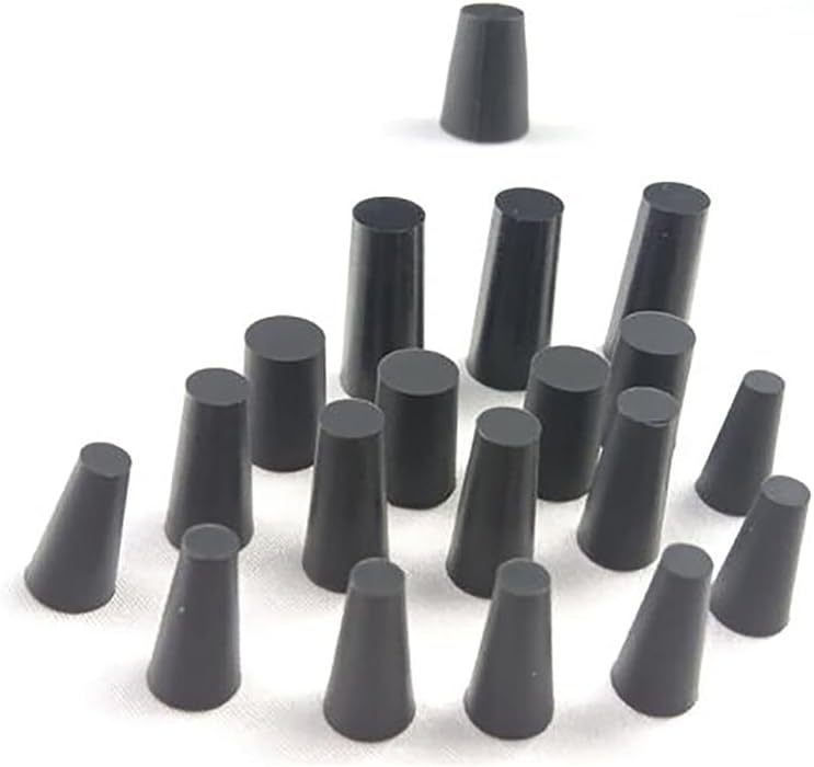 10pc × plugs de branqueamento de borracha cônica transparente/preto Brancando a tampa da tampa da vedação de plugue de silicone de silicone 1,5-16mm -)