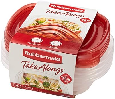 Recipientes de armazenamento de alimentos para sanduíche de Takealongs de Rubbermaid, 2,9 xícara, pimenta de tonalidade, 4 contagem