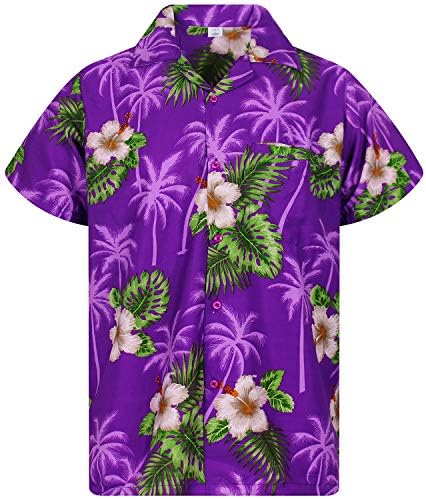 V.H.O. Camisa havaiana funky para homens shortsleeve botão casual para baixo para baixo