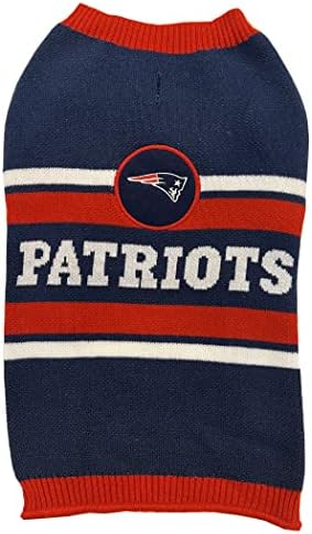 NFL New England Patriots Dog Sweater, tamanho pequeno. Sweater quente e aconchegante com o logotipo da equipe da