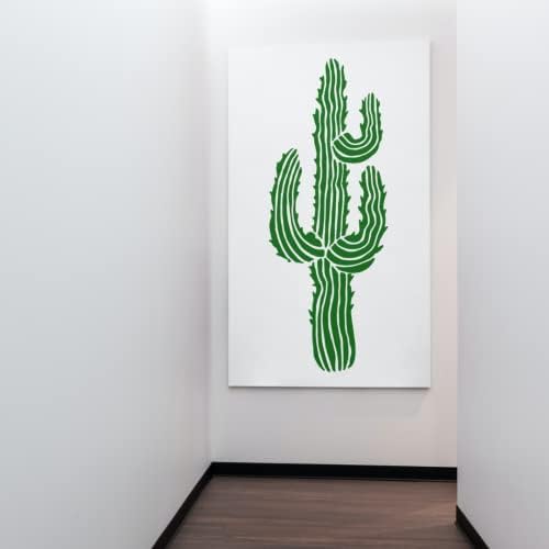 Decoração do Arizona Cactus Estêncil Melhor estênceis de vinil para pintar em madeira, tela, parede, etc.-xs | Material de cor branca
