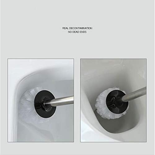 Pincel de escova de vaso sanitário pincel de cerâmica de cerâmica e suporte de banheiro de banheiro conjunto de aço inoxidável maçaneta limpa Limpe o vaso sanitário preto pincel de tigela