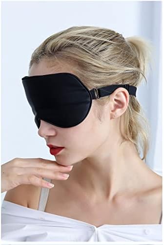 Máscara de sono de seda Kanduo, máscara de seda com cinta ajustável, máscara para dormir, blocos de bloqueios reduz os olhos inchados