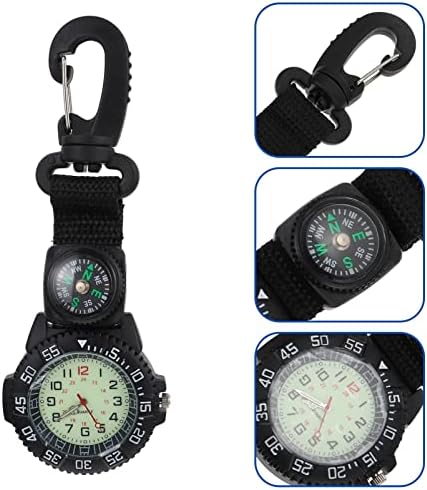 Hemobllo Mens Relógios Digital Carabiner Assista Clip em: Backpack FOB Relógio Hanging Stopwatch With Compass for Nurses Doctors