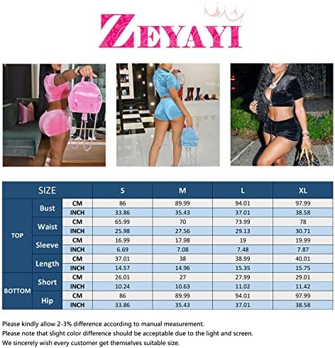 Zeyayi [2-PACK] Velor Tracksuit Womens de duas peças de manga comprida Tampas de calças de calças queimadas com bolsos e femininos