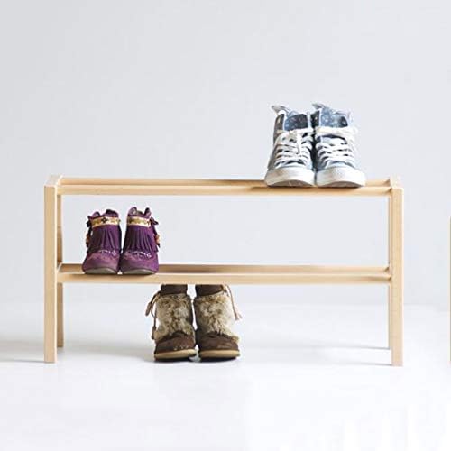 Rack de sapato de madeira maciça de madeira sólida simples rack de armazenamento de faia simples