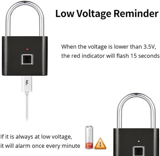 CDYD USB Charging Porta Smart Lock Padlock de impressão digital Desbloquear Fast Desbloquear Liga de Zinco Identificação Bloqueio