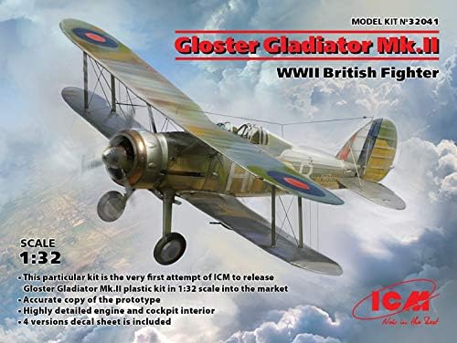 ICM 32041 -1/32 Gloster Gladiator Mk.ii, Segunda Guerra Mundial British Fighter Plastic Model