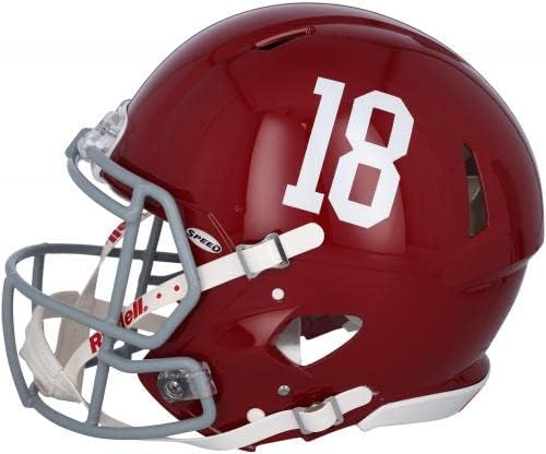 Najee Harris Alabama Maré Crimson Autografou autografou o capacete autêntico do logotipo da Riddell College Football Playoffs 2020