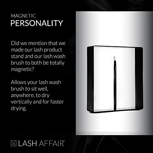Lash Affair Brush de limpeza de cílios magnéticos, escova de shampoo de cílios para extensões de cílios e cílios naturais, escova de